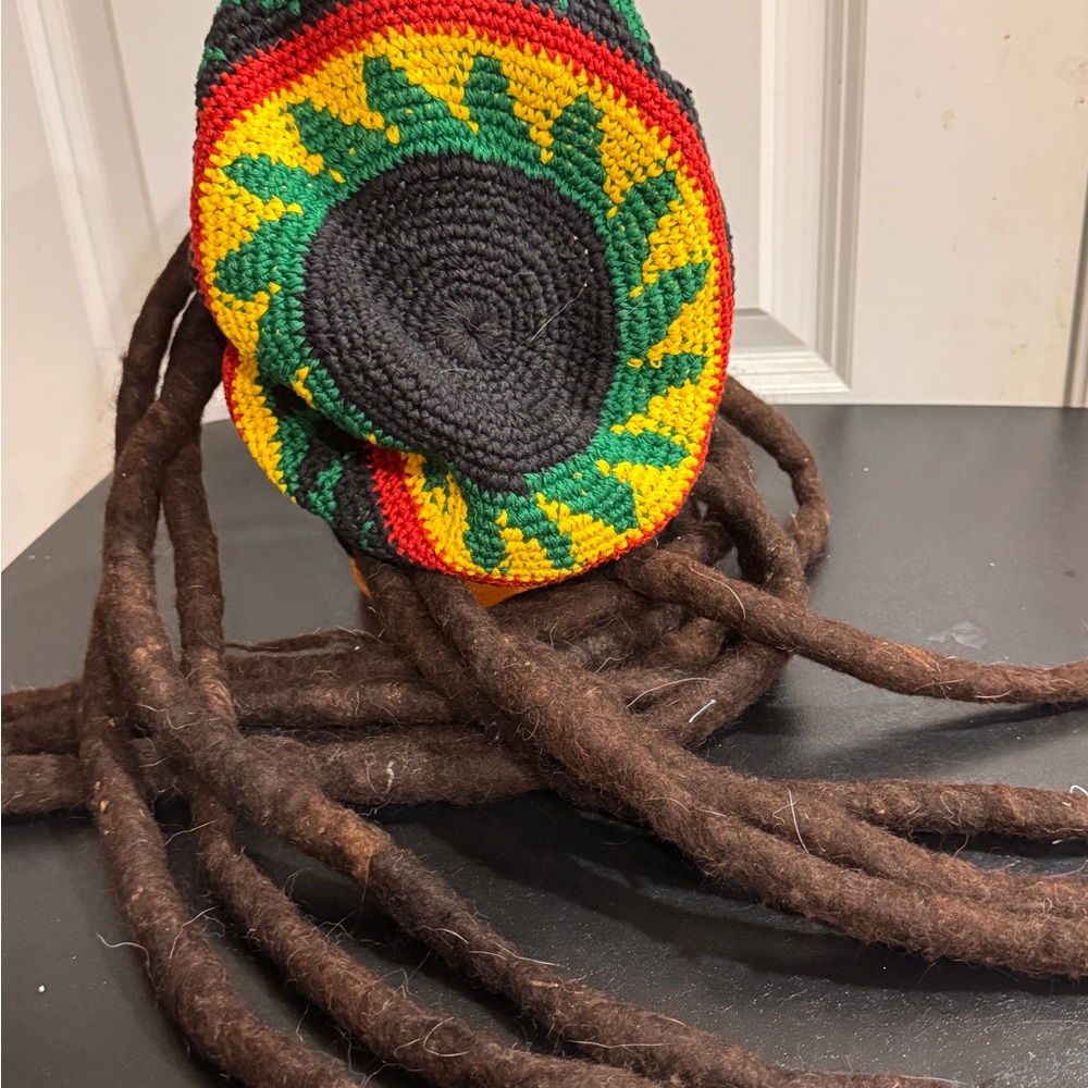 Colorful Jamaican Knit cap Hat with Dreadlocks
